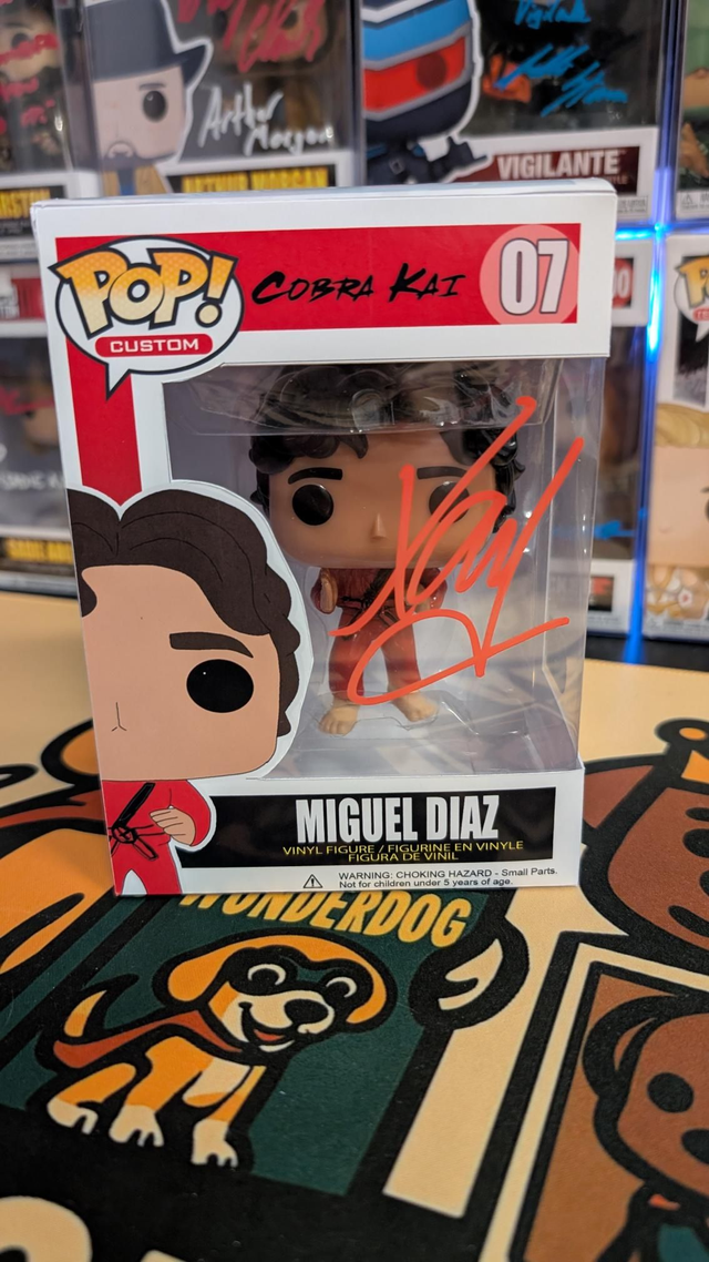 Custom Funko Pop Cobra Kai Miguel Diaz Signed by Xolo Mariduena with SWAU COA 