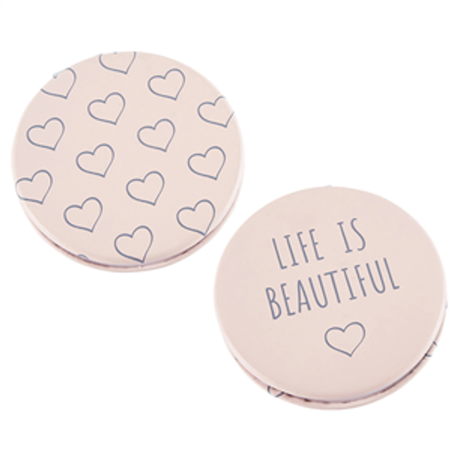 Life is beautiful compact mirror