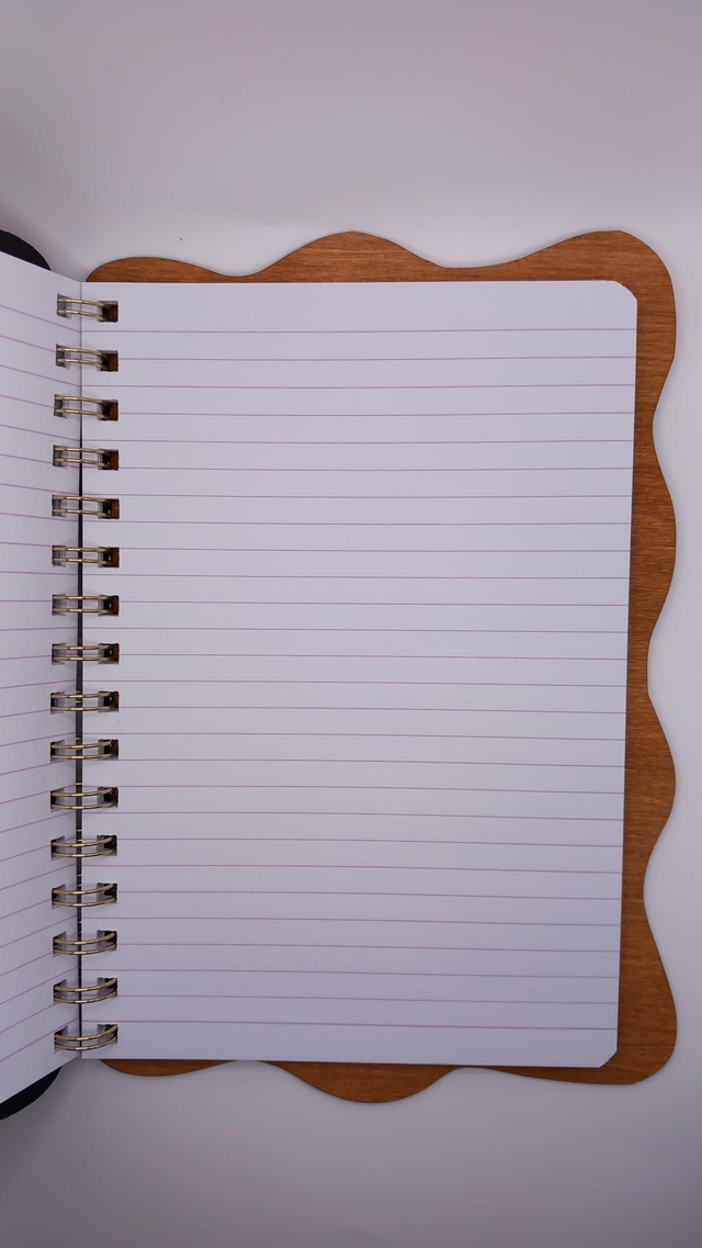 Carnet de notes, couverture bois, gouttes