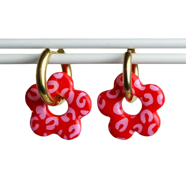 Fleurs Azea rouge léopard