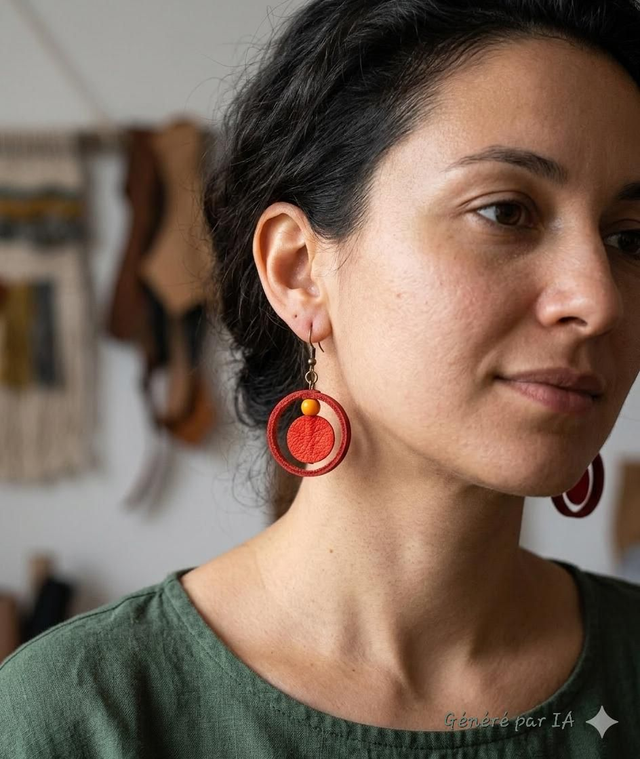 Boucles Anel rouge et bordeaux