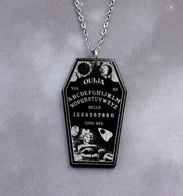 Ouija Board Coffin Necklace (Black)