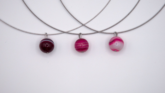 Collier pendentif agate rose 