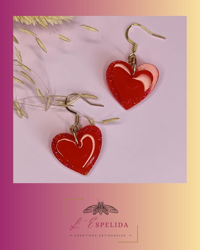 Double dose de love rouges à paillettes 