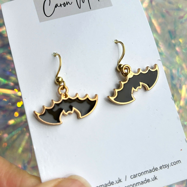 Bat dangle earrings