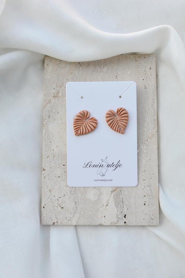 Mali uhani- Bronaste barve list bršljana