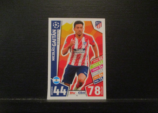 Nicolas Gaitan - UEFA Champions League Match Attax 2017/18 Original Trading Card #46