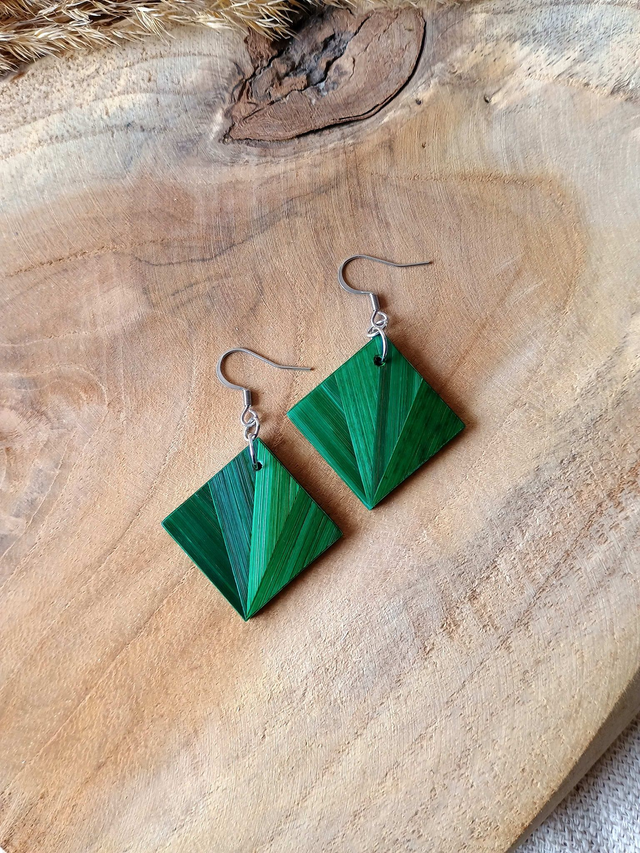 Boucles d'oreilles CARRÉ Éventail