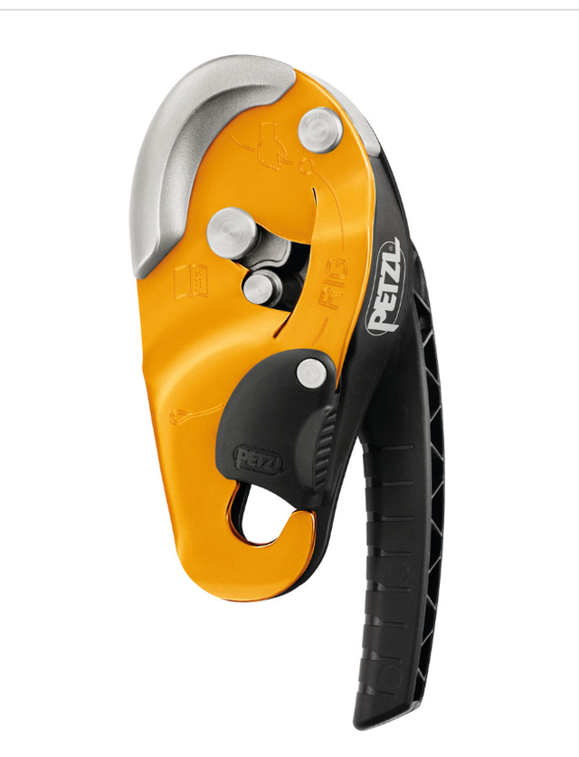 Descendeur auto-freinant PETZL RIG® jaune