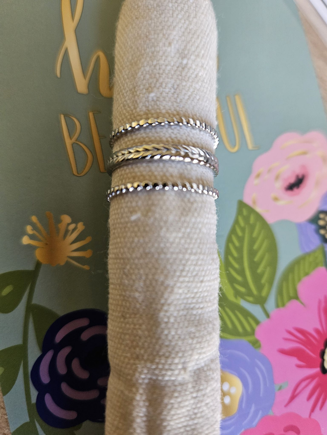 BAGUE ARGENTE REGLABLE ACIER INOXYDABLE MODELE 1