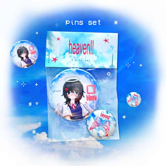 pins badges set - heaven!! 💠