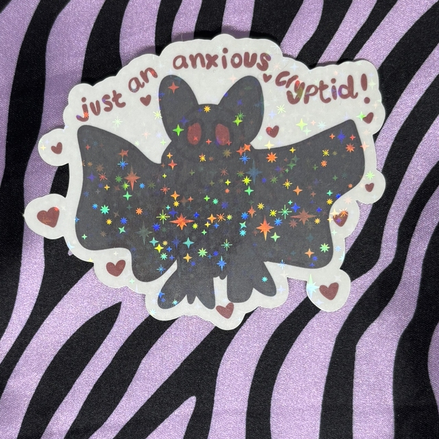 large anxious mothman sticker 