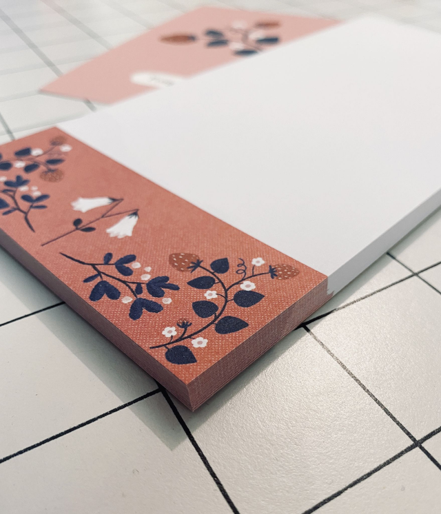 Blocco appunti - fragola di bosco e linnea boreale