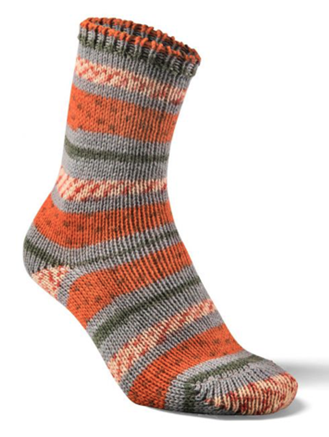 Wollsocken, orange bunt