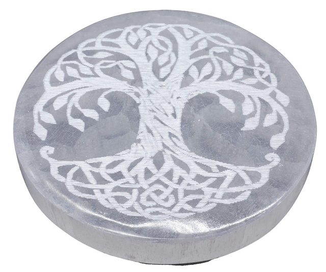 Plaque de rechargement en Sélénite Arbre de Vie