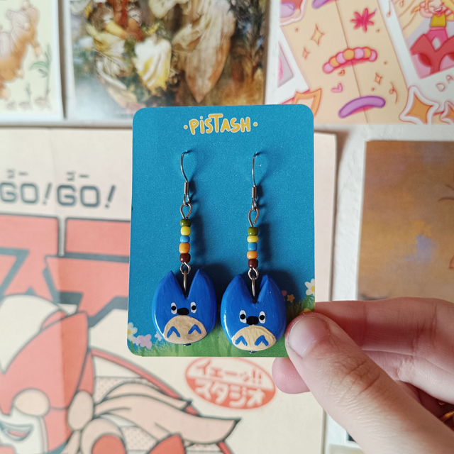Totoro clay earrings