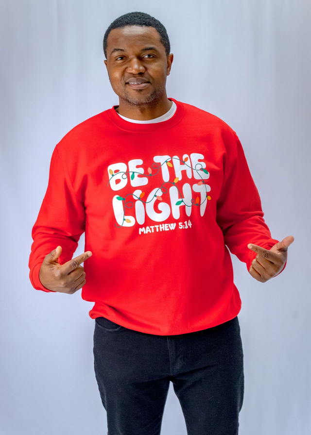 Be The Light Sweatshirt in Red - Matthew 5:14 [ADULTS]