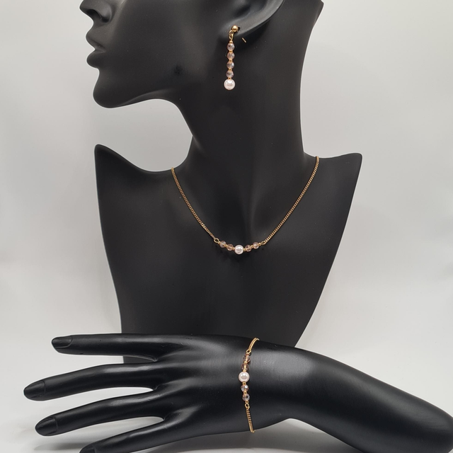 Victoria rose/doré (Parure)