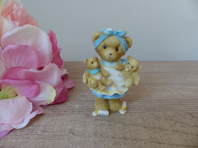 Maman Ours en Résine Cherished Teddies , félicitations ce sont des jumeaux, édition limitée Enesco, collection ours, cadeau maman naissance