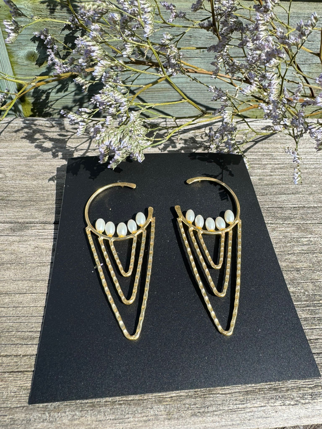 Statement earrings - brass