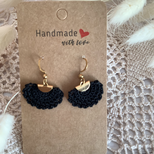 Boucles d'oreilles au crochet Eventail