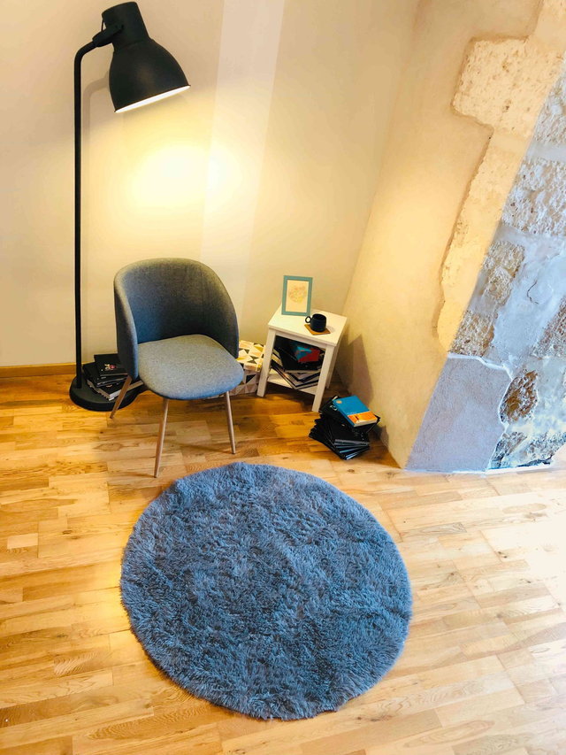 HODYSSEA Tapis RONDOUX  Diamètre 140 cm 100% Polyester Poils longs