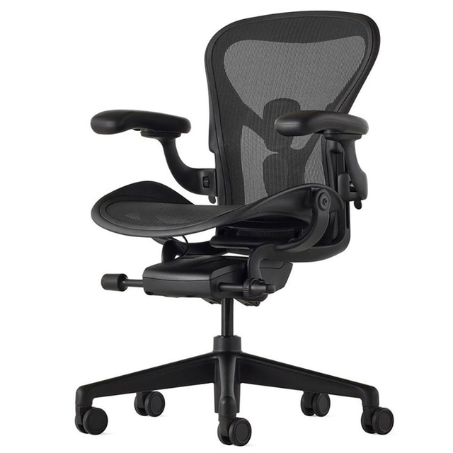 Herman Miller Aeron tout options, taille B, teinte Onyx, accoudoirs 3 D en Vinyl