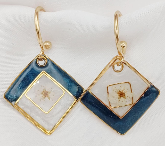 Boucles d'oreilles Fleurs Séchées 