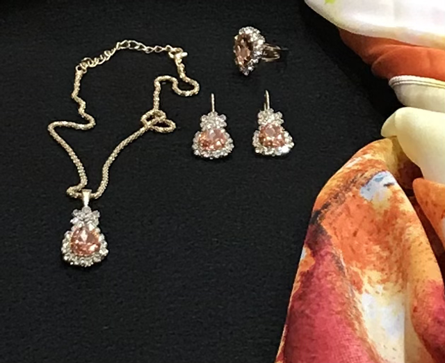 Necklace Earrings Ring Set - NS04