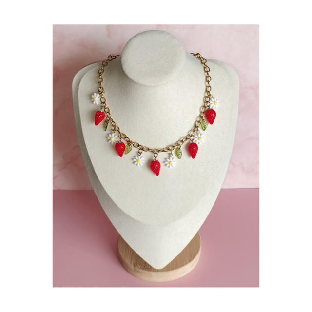 Collier fraise &amp; marguerite