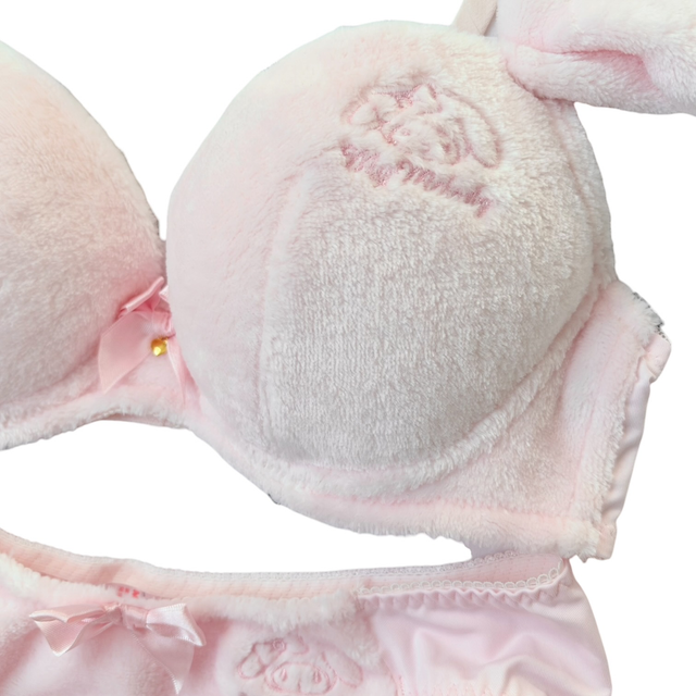 pink fluffy My melody bra and underwear set