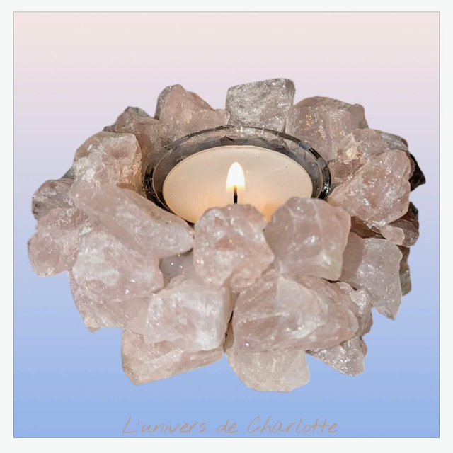 Bougeoir &quot;Quartz rose&quot;