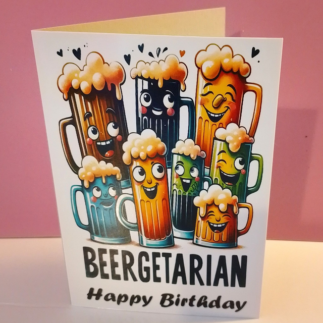 Men's Printed Funny Beer Themed Birthday Card - 9 Designs