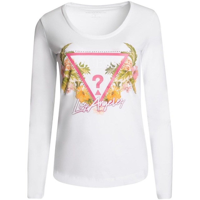 GUESS T-shirt donna manica lunga con stampa