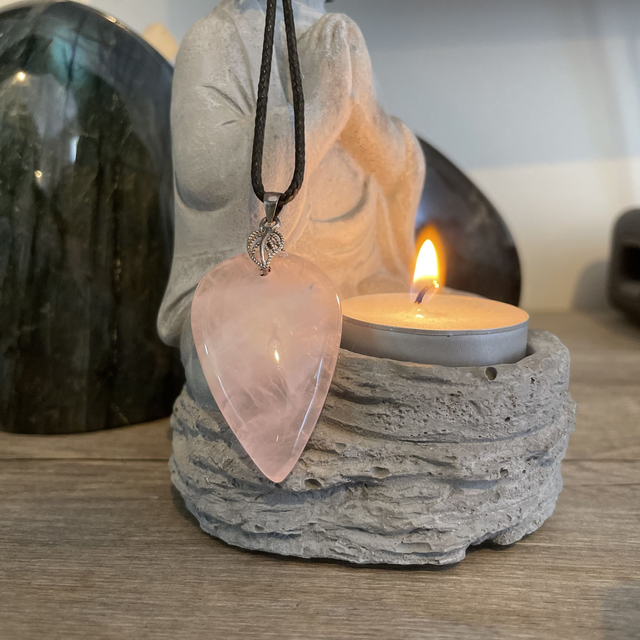 🌸 QUARTZ ROSE avec sa bélière en argent 925