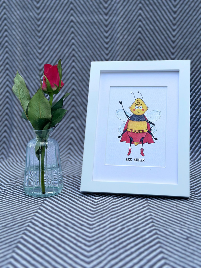 Bee Super - A5 Mounted Print