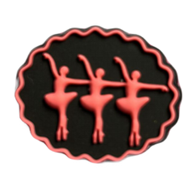 Croc Charm - Pink &amp; Black Ballerinas