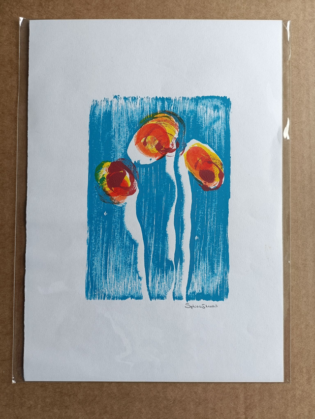 Floral monoprint - original painting