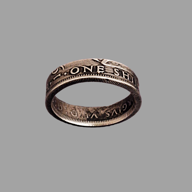 British One Shilling 1950  Coin Ring 