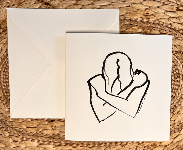 Wishing I could give you a hug. Greetings card.