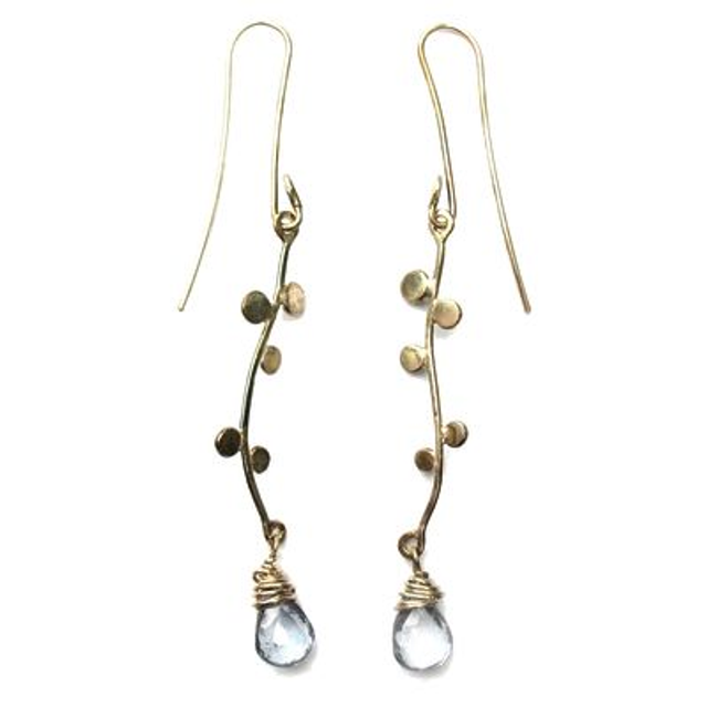 Oorbellen &quot;takje&quot; met quartz