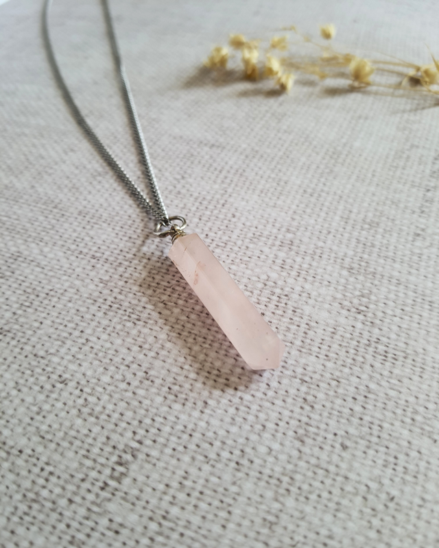 Collier Quartz rose - Douceur 