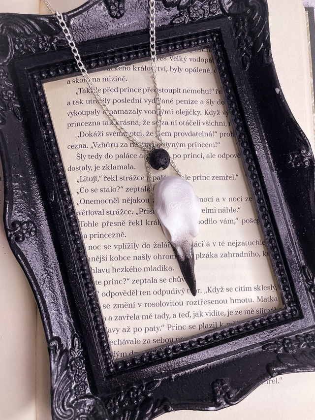 Náhrdelník Ptačí lebka velká řetízek 