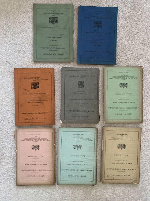 Patents for Inventions Fastenings, Dress, Jewellery Job Lot Books