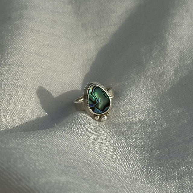 Abalone Detail Silver Ring