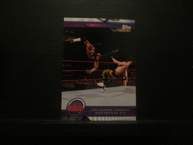 Cedric Alexander &amp; Mustafa Ali Defeat Drew Gulak &amp; TJP - Champions Original Trading Card #52