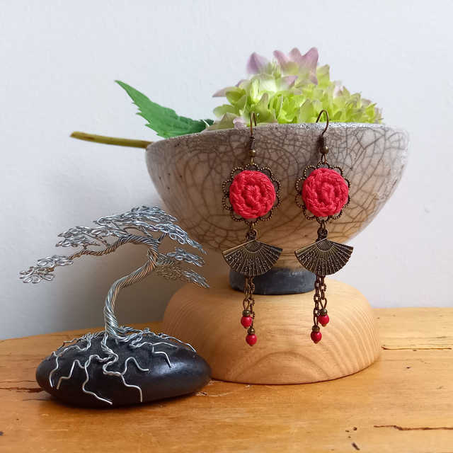 Boucles d&#039;oreille Madame Hô - Rouges