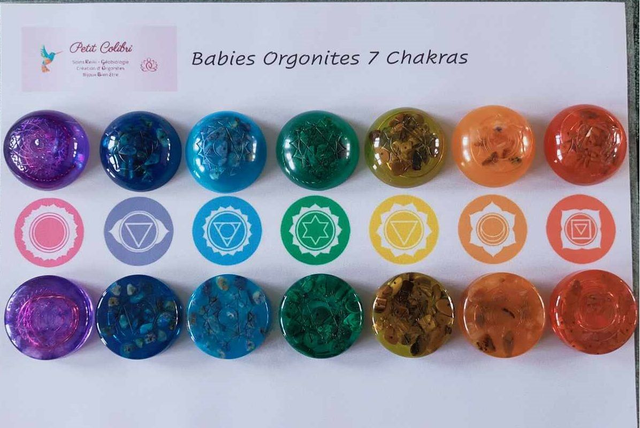 ♡ Orgonites droites 7 Chakras ♡