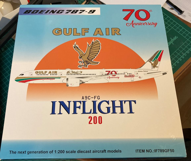 Inflight200 Gulf Air B787-9 A9C-FG 70th Anniversary (IF789GF50)