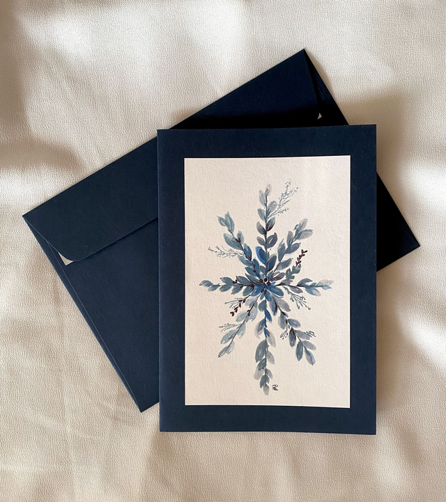 Doppelkarte - Eisblume